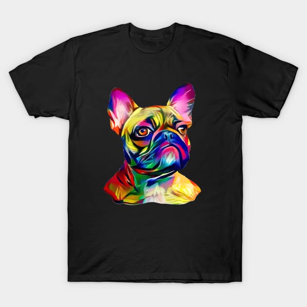 French bulldog colorful for frenchie lover T-Shirt by Collagedream